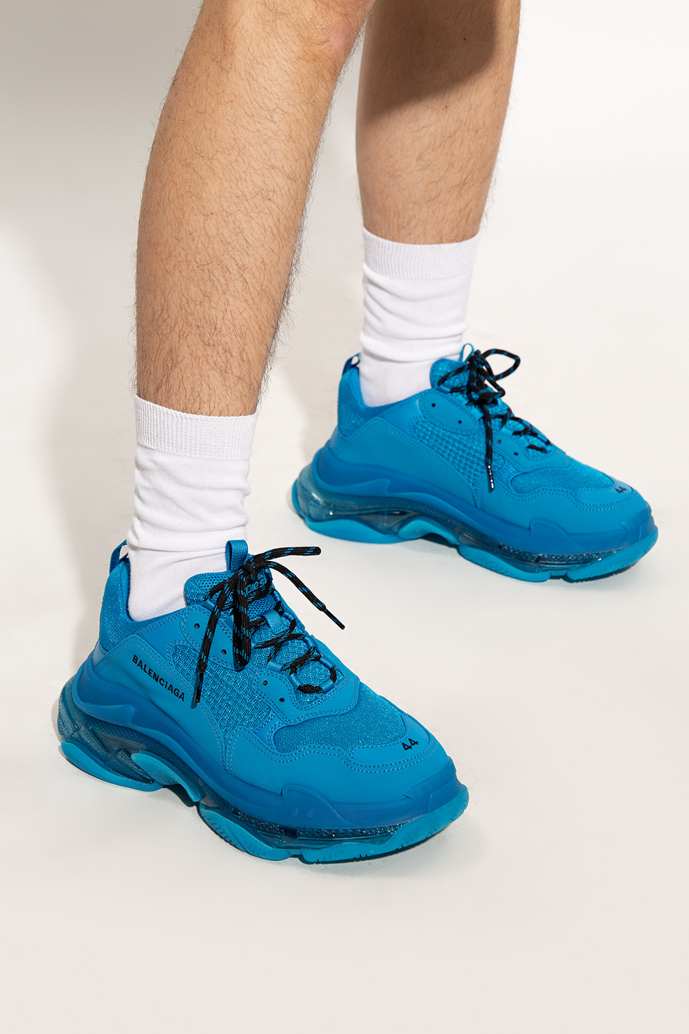 Balenciaga triple s clear sole blue on sale